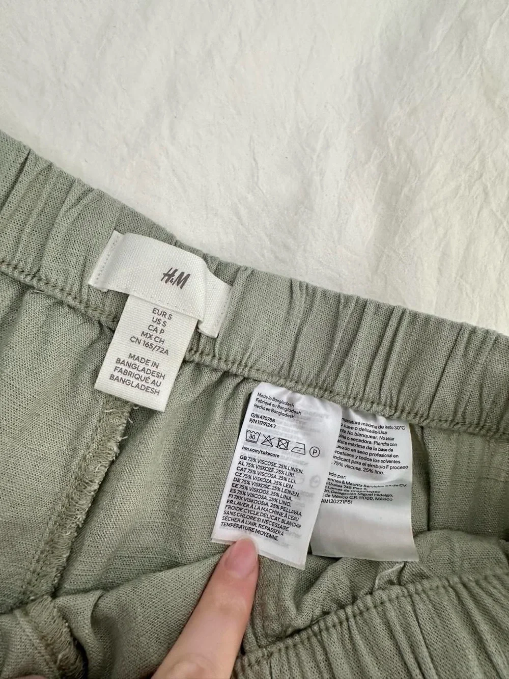 Linen Blend Drawstring Pants